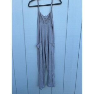 Something Navy Sweater Knit Sleeveless Jumpsuit, Oatmeal Color, Pockets,‎ Sz XXS